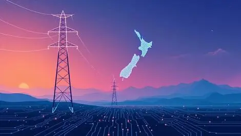 Power transmission lines digital circuit patterns new zealand outline
