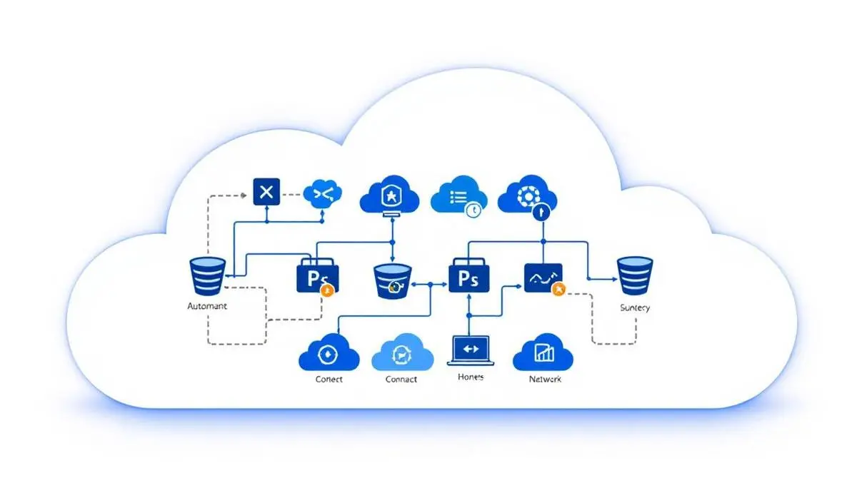 Cloud network diagram modular blocks infrastructure components automation