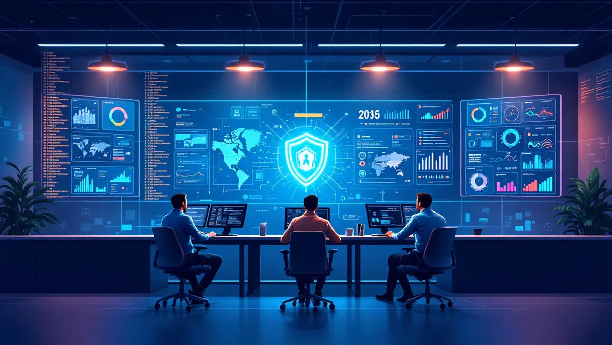 Modern security operations center analysts monitoring ai threat maps teamwork