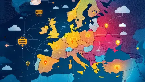 Europe cloud servers data streams secure data flow governance industries modern