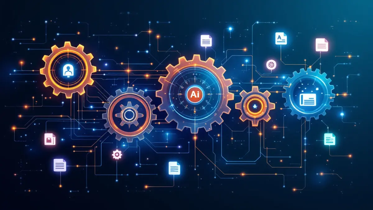 Business automation workflow management gears circuit ai nodes human