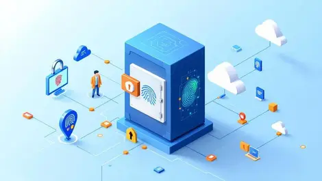 Secure digital vault biometric scanning cloud network advanced identity security