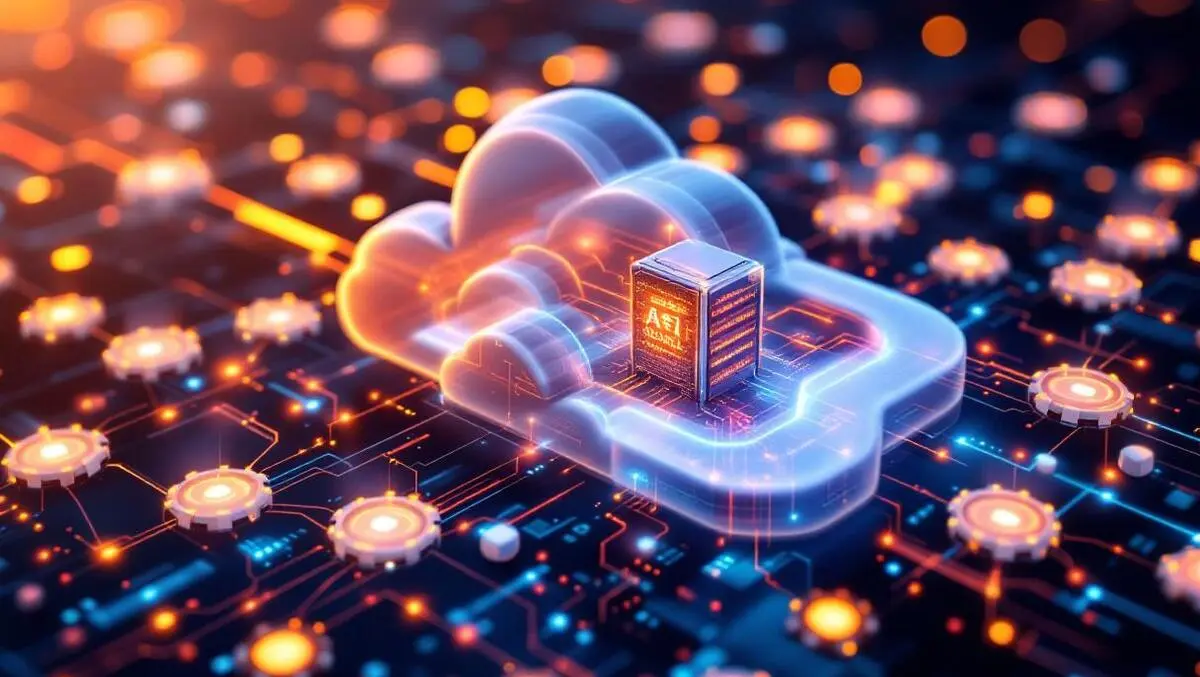 Realistic cloud shaped data server glowing data streams interconnected nodes