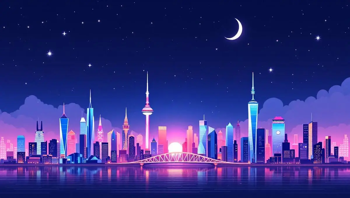 European american city skyline bridge connection tech industry expansion