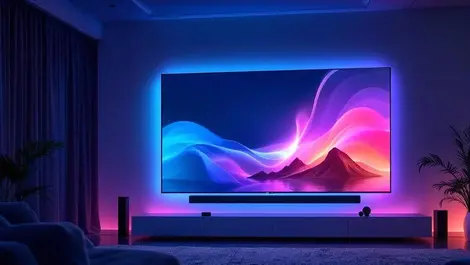 Ultra thin tv modern korean living room night immersive glow