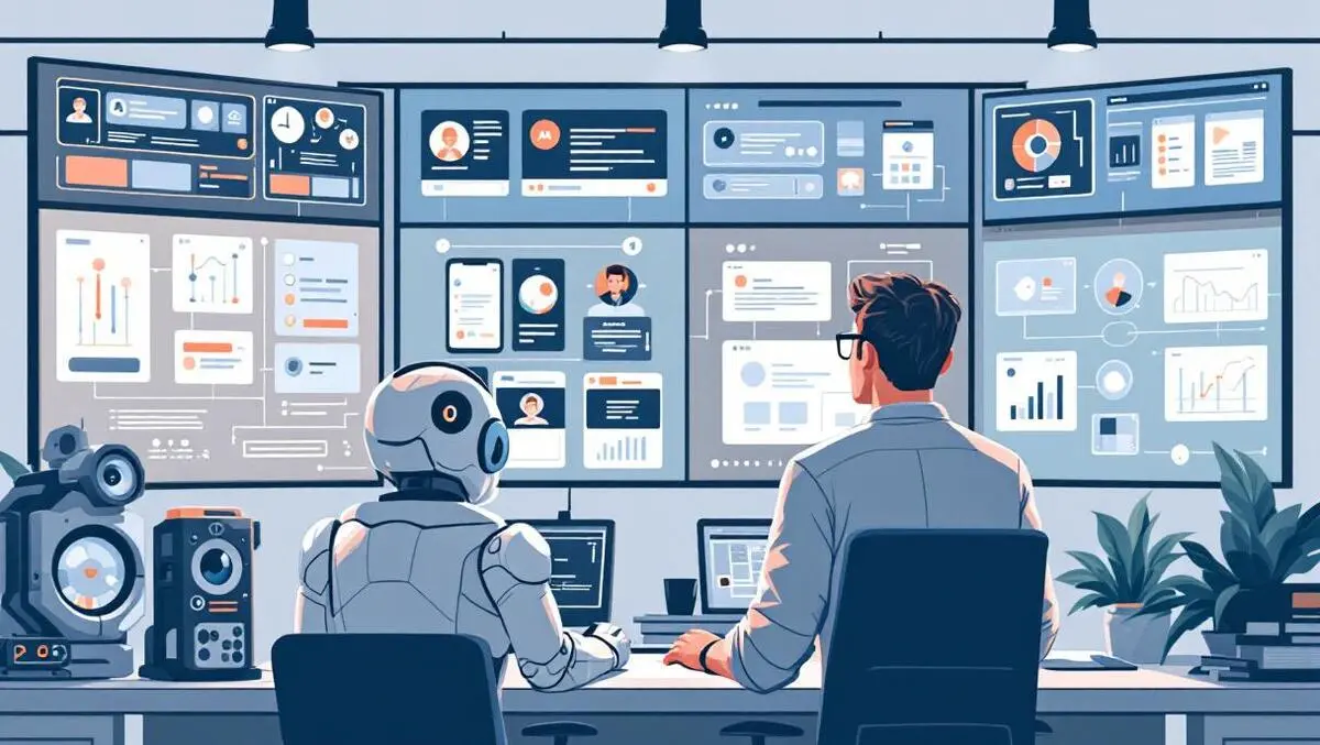 Senior engineer overseeing multiple ai agents building app uis