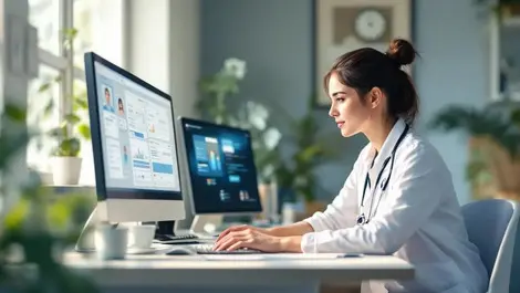 Modern us clinic billing office it specialist automation scene