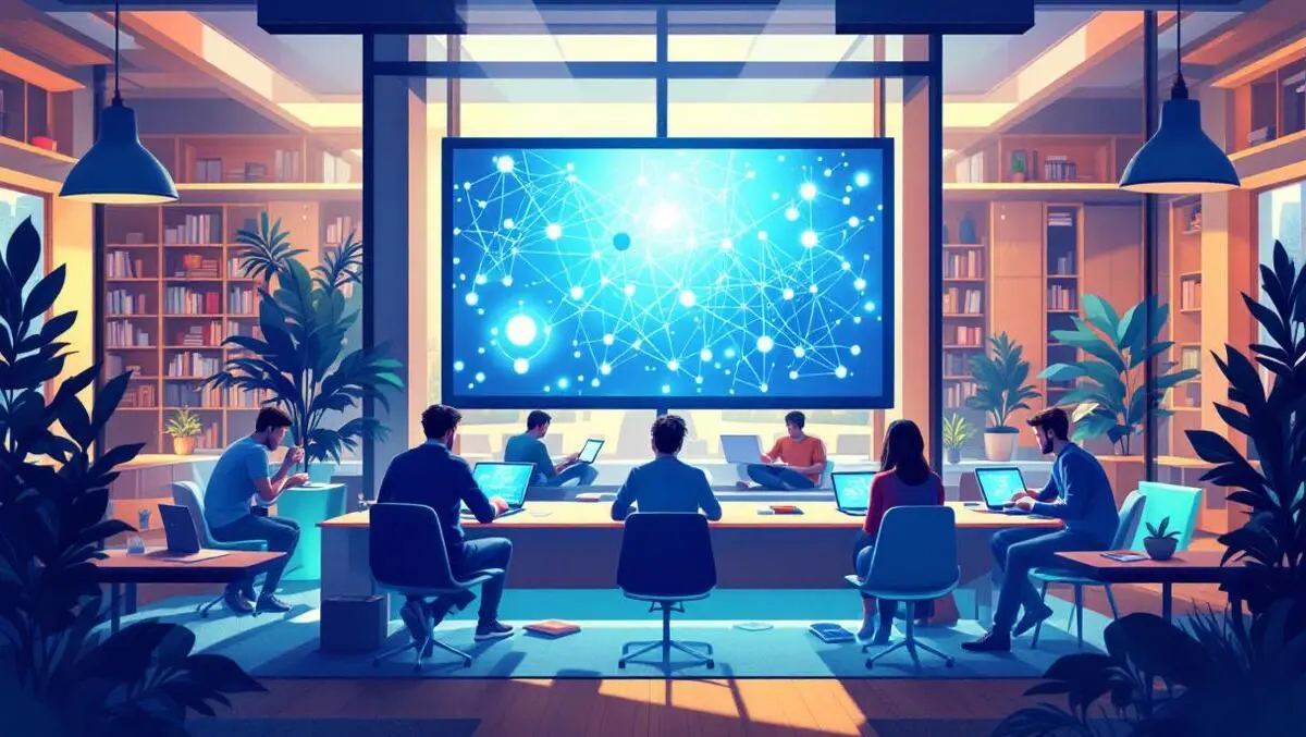 Modern university study lounge ai collaboration nvidia green glow