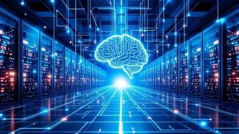 Modern datacenter ai brain cloud servers analytics governance streams