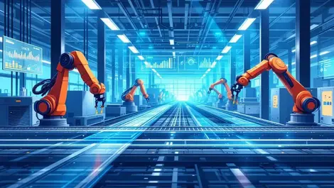 Smart factory floor vietnam robotic arms conveyor predictive analytics